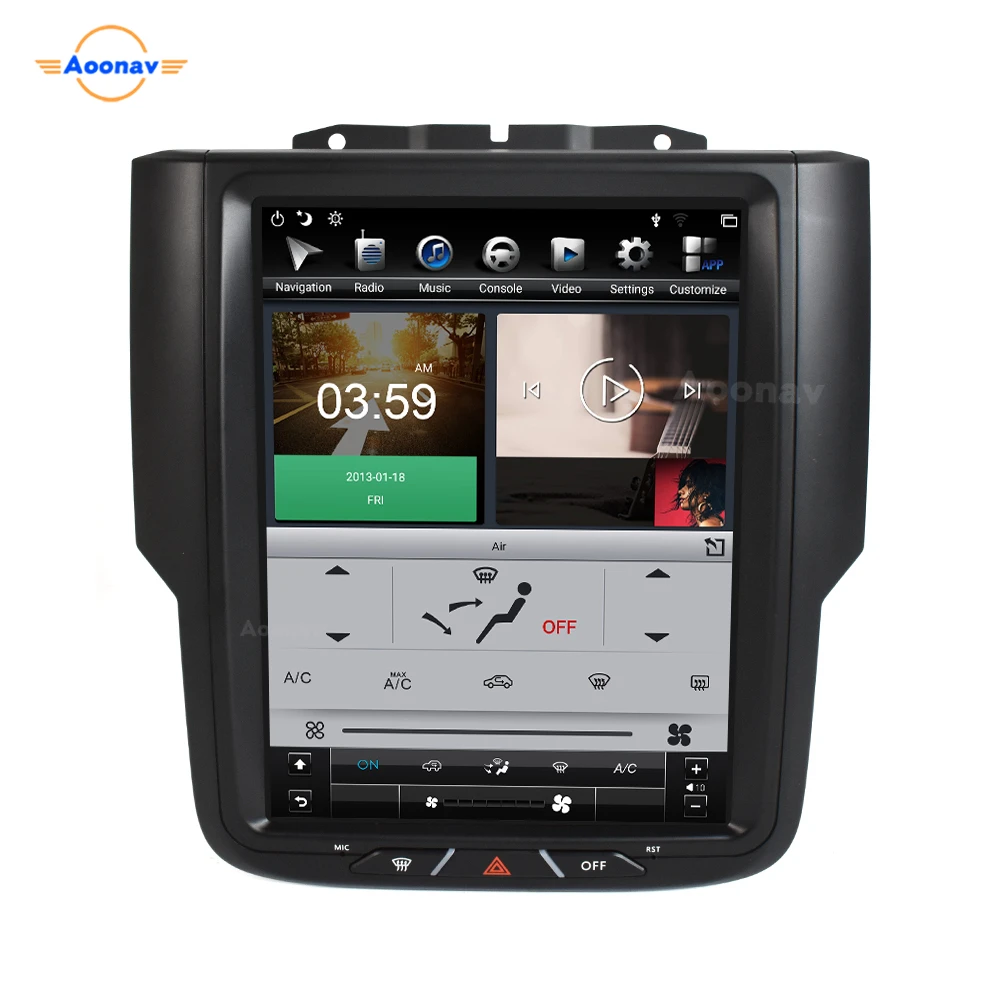 2 din Android Car radio for Dodge RAM Trucks 2013 -2018 car stereo Tesla radio multimedia GPS navigator headunit support carplay