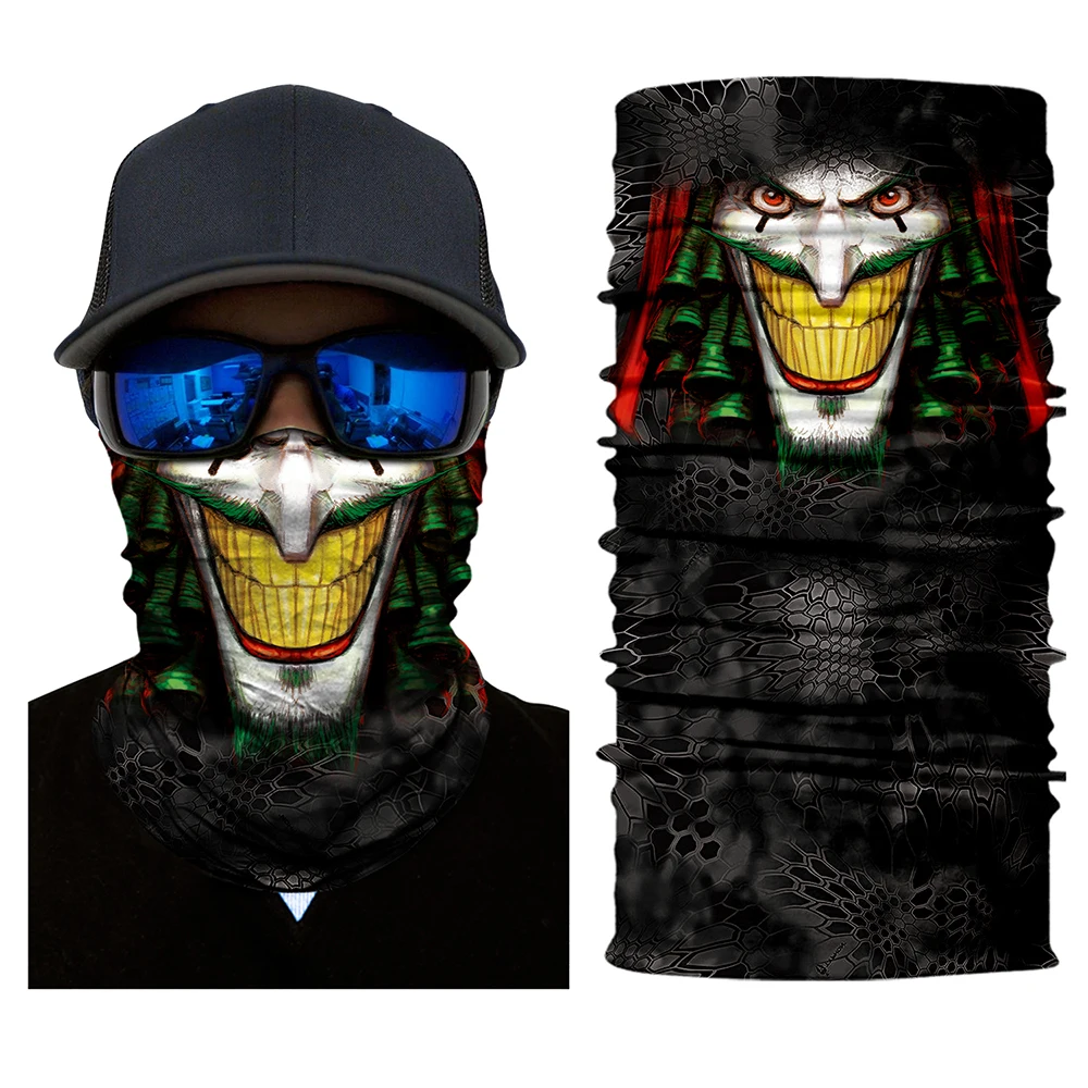 Мотоциклетная Мужская и женская уличная маска унисекс для лица зимняя шапка шарф трикотажная шапка с черепами Балаклава для Хэллоуина - Цвет: 1-10