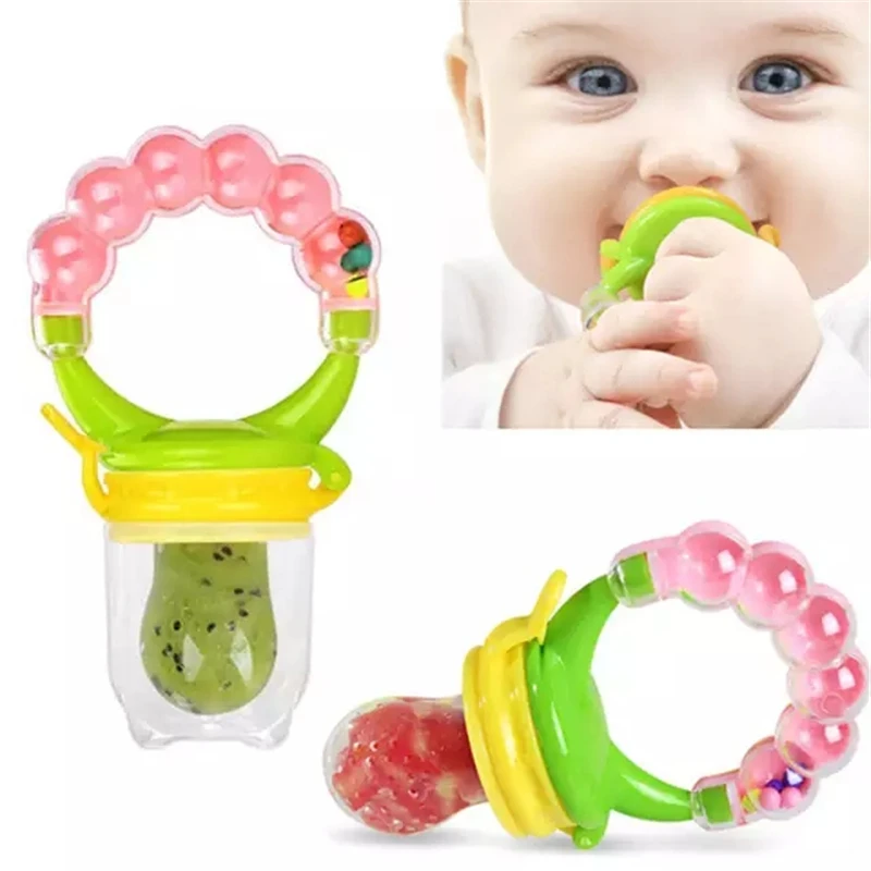 Baby Fresh Food Feeder Safety Infant Pacifiers Fresh Fruit Nibbler Rotating Mills Chew Fruit Nipples Grinder Feeding Toys