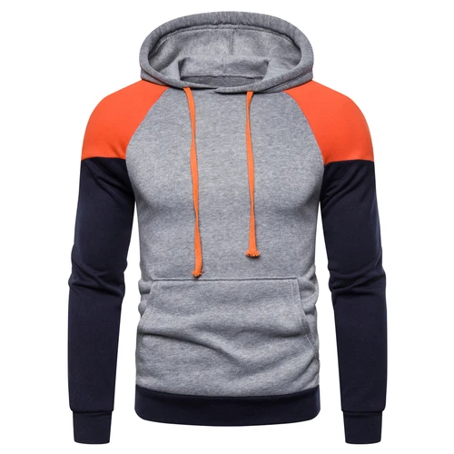orange Miicoopie мужские толстовки Осенние Брендовые мужские Лоскутная Толстовка с длинными рукавами толстовки - Цвет: orange