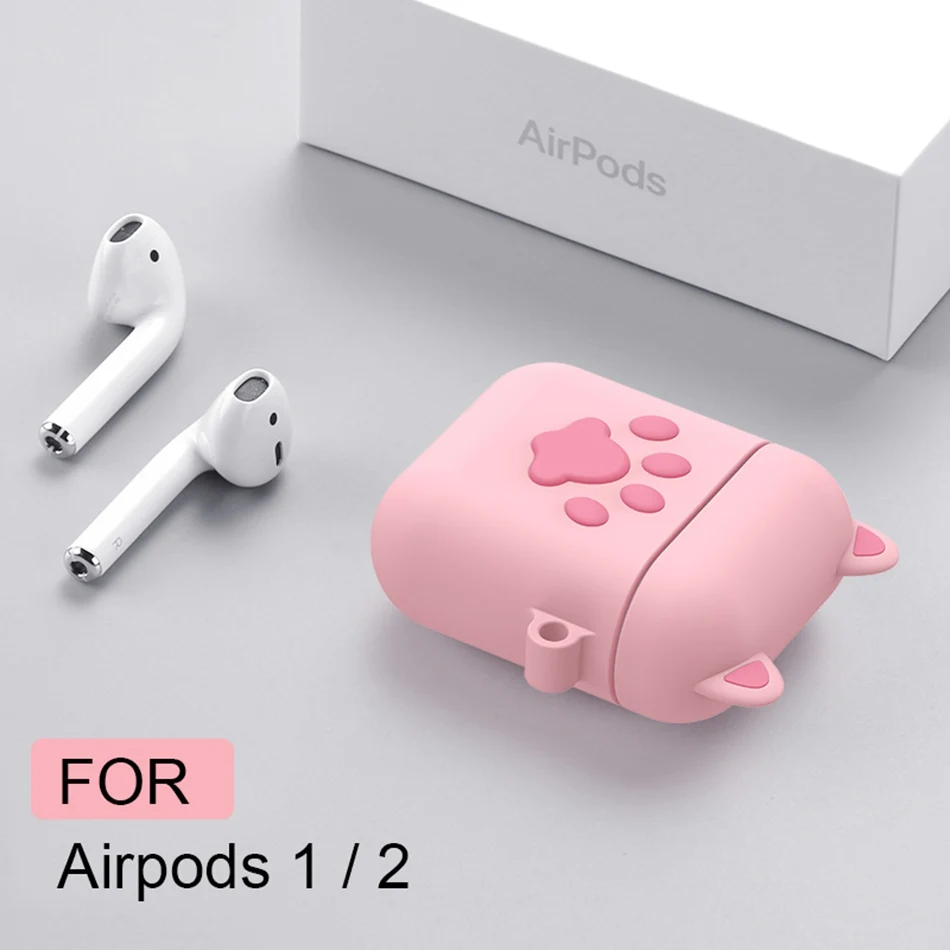 3D чехол для наушников для AirPods, силиконовый чехол, милый ins, медведь, собака, чехол для Apple Air pods 2, наушники/Earburd/Earpods, чехол, ремешок - Цвет: 19U