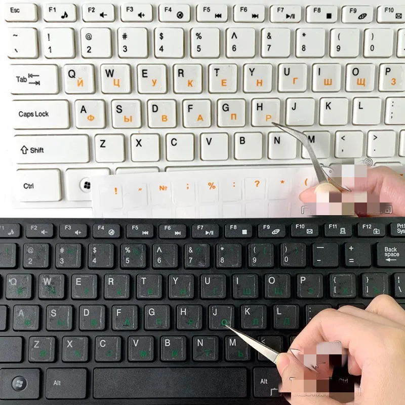 Universal Russian Transparent Keyboard Stickers for Laptop Letters Keyboard Cover for Notebook Computer PC Dust Protection-5