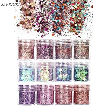 

12 Box Festival Chunky Sequins Epoxy Resin Pigment Face Hair Nair Art Glitters