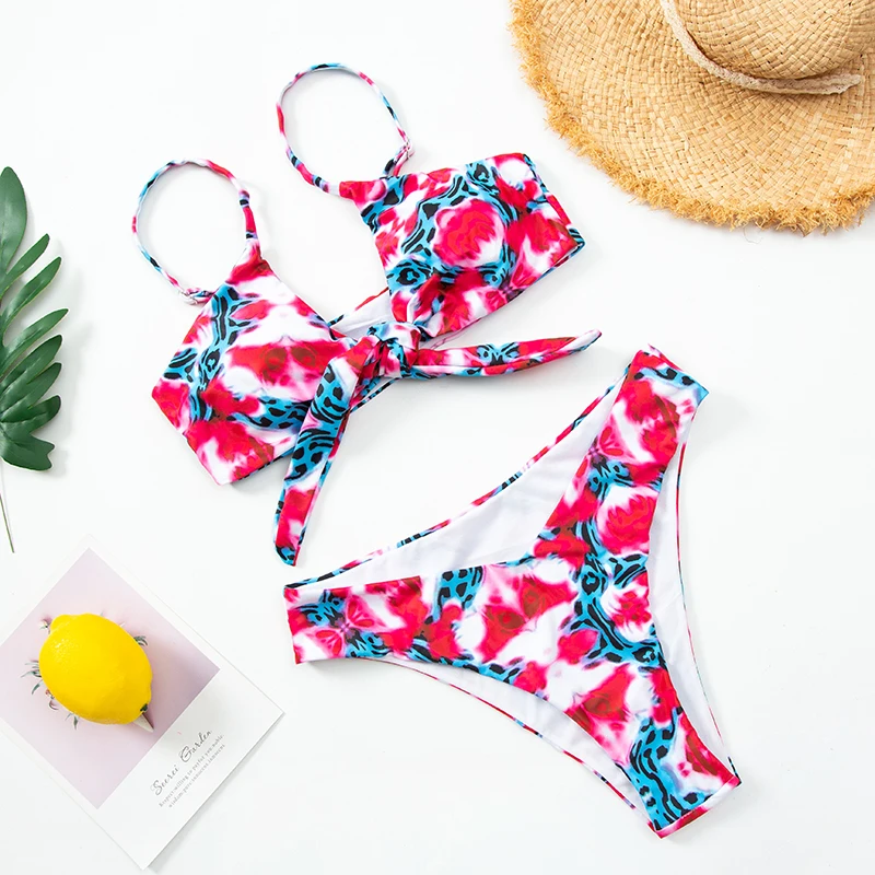 

2020 Sexy Bikini Swimwear Women Push Up Swimsuit Bandage Bikini Set Brazilian Summer Beach Bathing Suits female Biquini Print