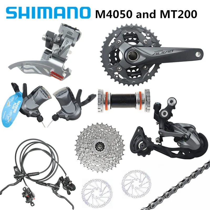 SHIMANO ALIVIO M4000/M4050 170 мм/175 мм Длина рычага 9-27-скорость горный велосипед сдвиг комплект с BR-MT200 тормозной G3 дисковые тормоза