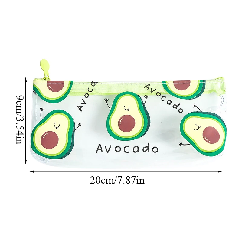 Прозрачный милый авокадо косметический кавайный пенал мини школьная юбка-карандаш модный макияж портативный большая косметичка подарок