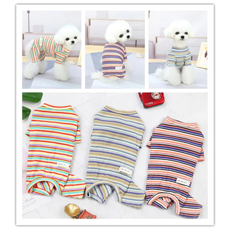 Spring Summer Pet Costume Cotton Cats Dog Vest Pug Teddy Pullover Puppy Outfit Small-Medium Dogs Clothing Four-Leg Clothes | Дом и сад