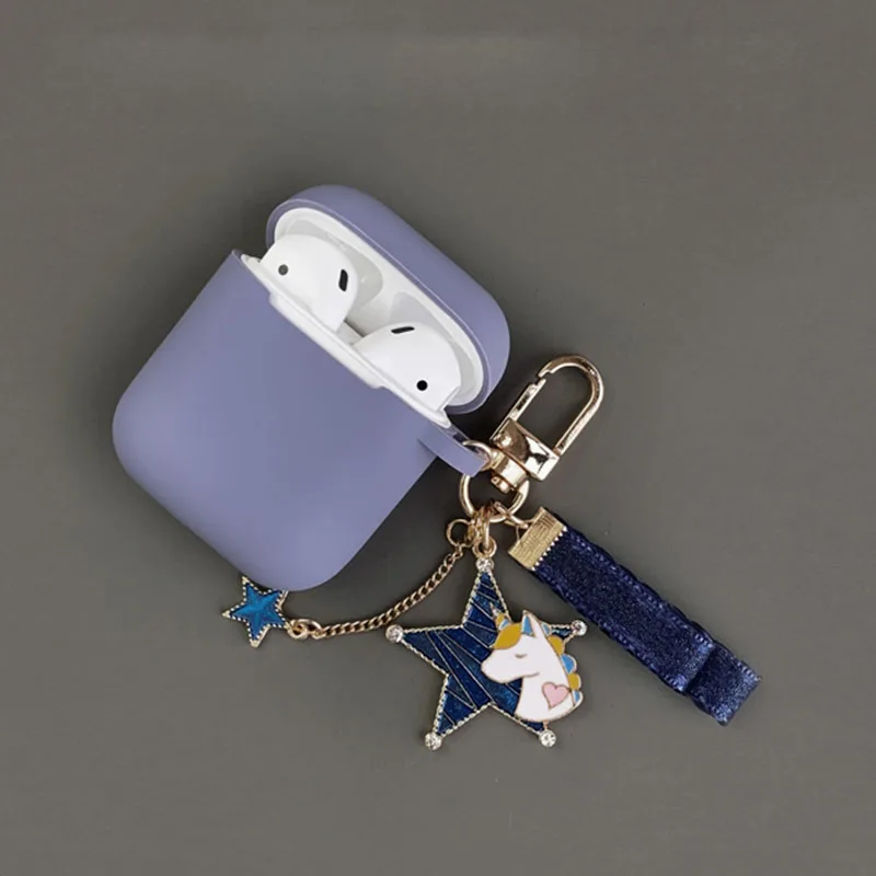 Model4 Милый космический астронавт луна силиконовый чехол для Apple Airpods Bluetooth наушники гарнитура коробка крышка для AirPods 2 Acessorios брелок - Цвет: Model4