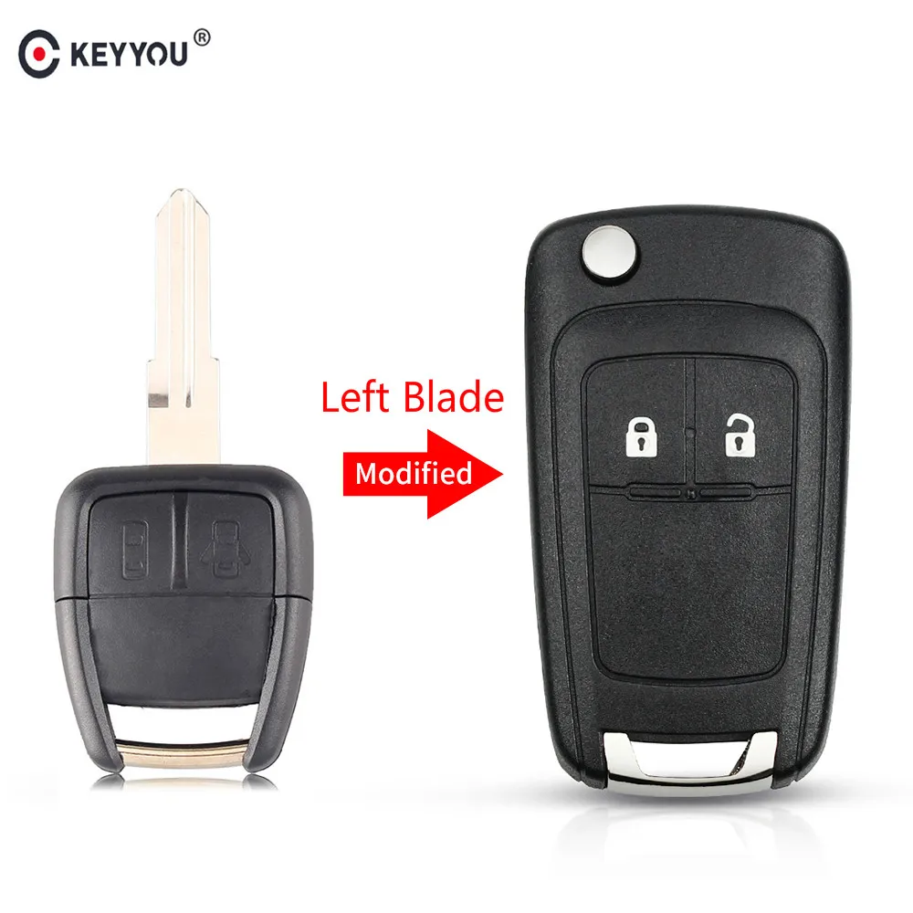 

KEYYOU Modified Replacement Car Key Shell Case fit for CHEVROLET Aveo Folding Flip Remote Key Fob 3 Button Case Cover