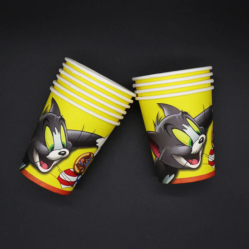 

10pcs Tom and Jerry theme disposable cups Tom and Jerry party decorations Tom and Jerry paper cups