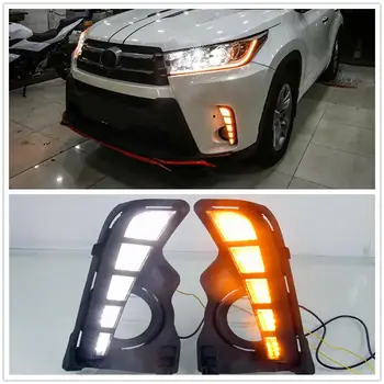 

Light For Toyota Highlander 2018 2019 2020 LED DRL Daytime Running Light Turn Fog Light Withe and Yellow Lamp