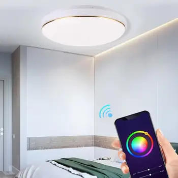 

48W RGB+W LED Wifi Ceiling Light AC85-265V 15.8Inch With Smartphone Controlled Ceiling-Mounted Lamp