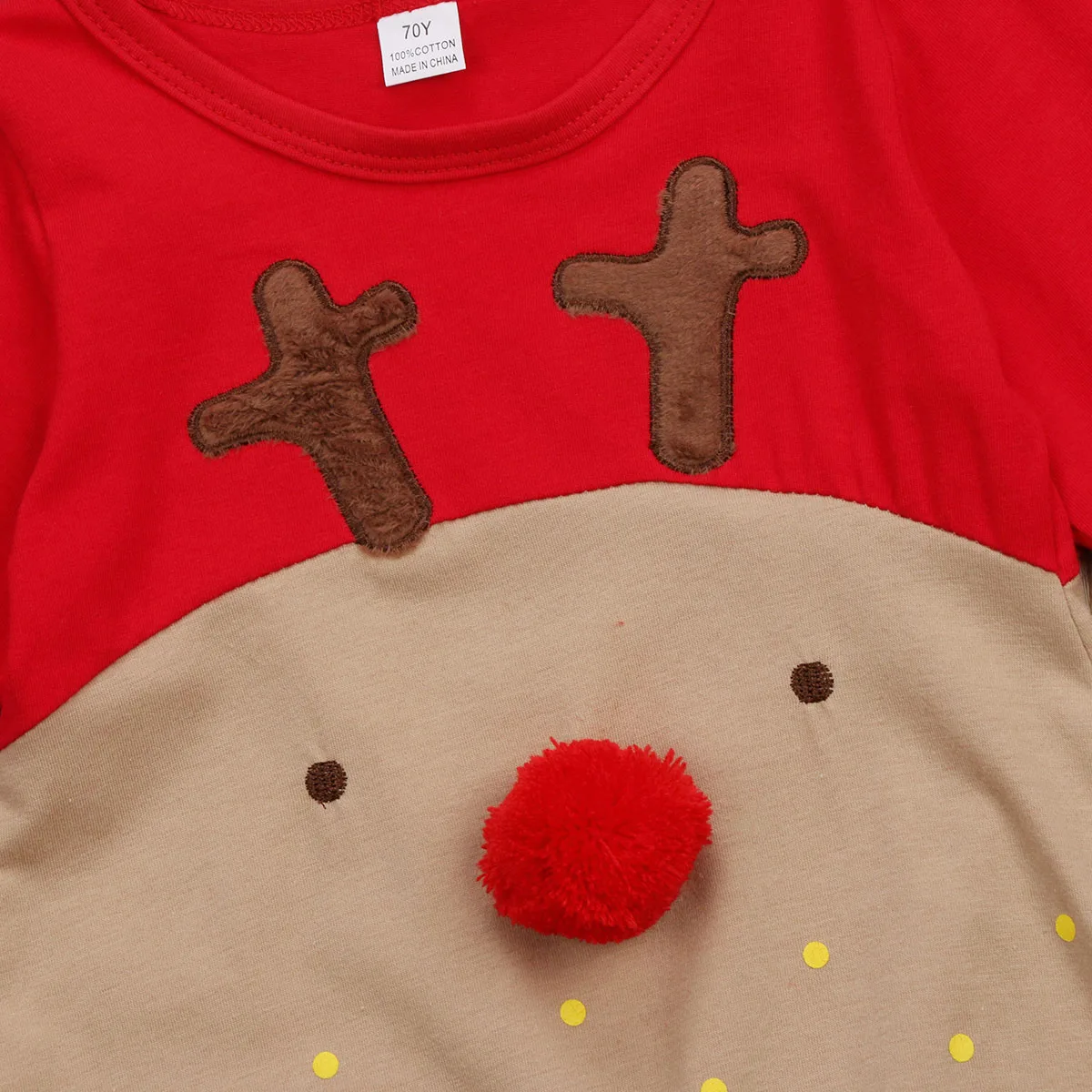 Комбинезон с оленем для маленьких мальчиков и девочек, костюм одежда для сна из 2 предметов Рождественский костюм для новорожденных Песочник Комбинезон хлопковый комплект одежды для малышей от 0 до 24 месяцев