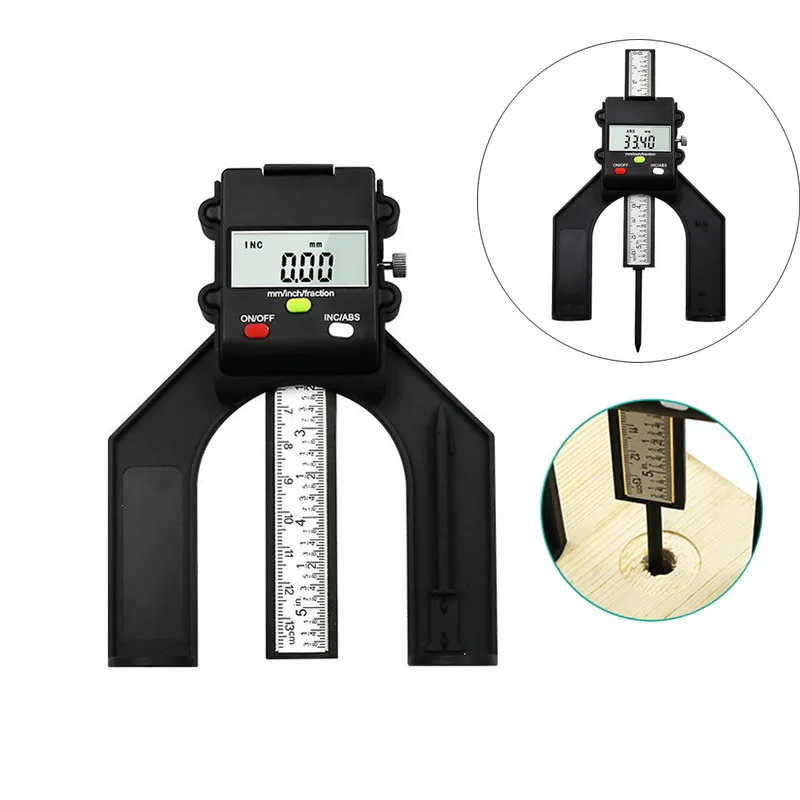 0-80 мм цифровой глубина 3 единицы измерения с магнитными ножками манометр lcd высота Штангенциркули для фрезерных столов Деревообработка измерения