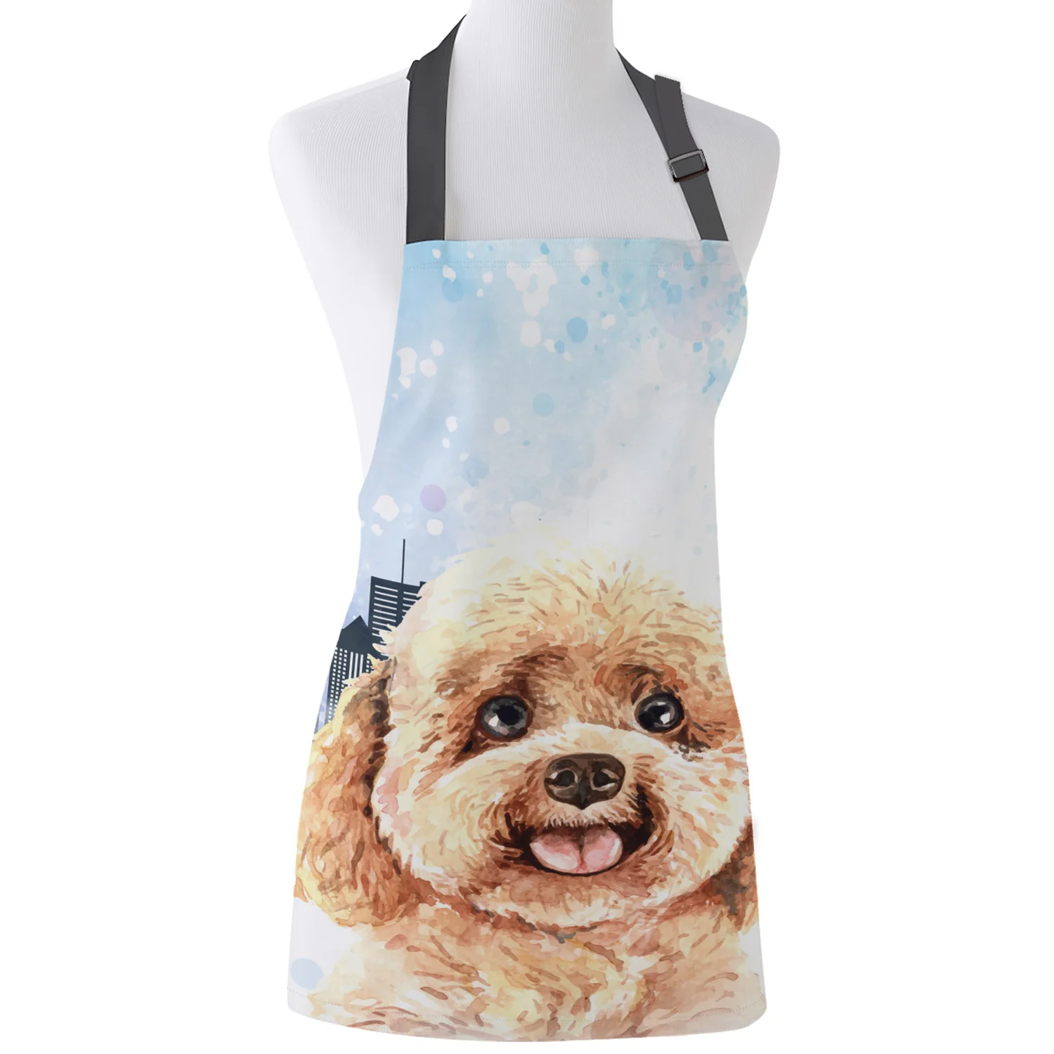 Funny Apron Vancouver City Building Dog Poodle Kitchen Aprons for Women Man Kids Home Cooking Baking Waist Bib Use | Дом и сад