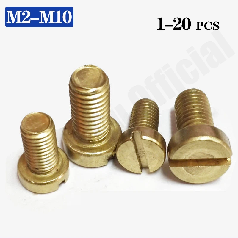 GB65 M2 M8 DIN84 ISO1207 Copper Slotted Cheese Head Screws Slotted