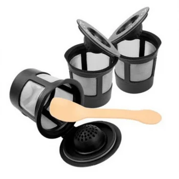 

3pcs Coffee Capsules Filter Cup Refillable Reusable Coffee Capsule Pods For Nespresso Machines Spoon Tea Baskets Dolci Gusto