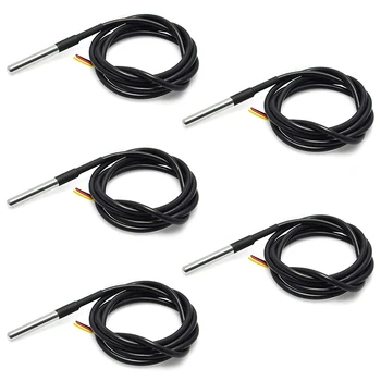 

10PCS Waterproof 18B20 Temperature Probe Temperature Sensor Stainless Steel Package -100cm Wire (DS18B20)