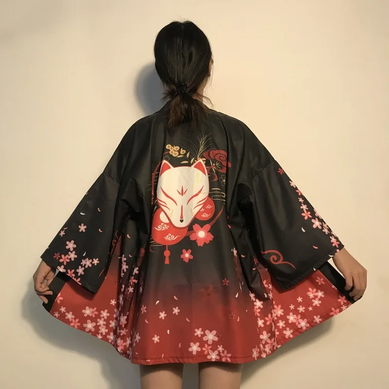 Japanese Kimono Women Yukata Female Summer Beach Kimono Cardigan Haori Obi Japanese Streetwear Harajuku Shirt Clothes