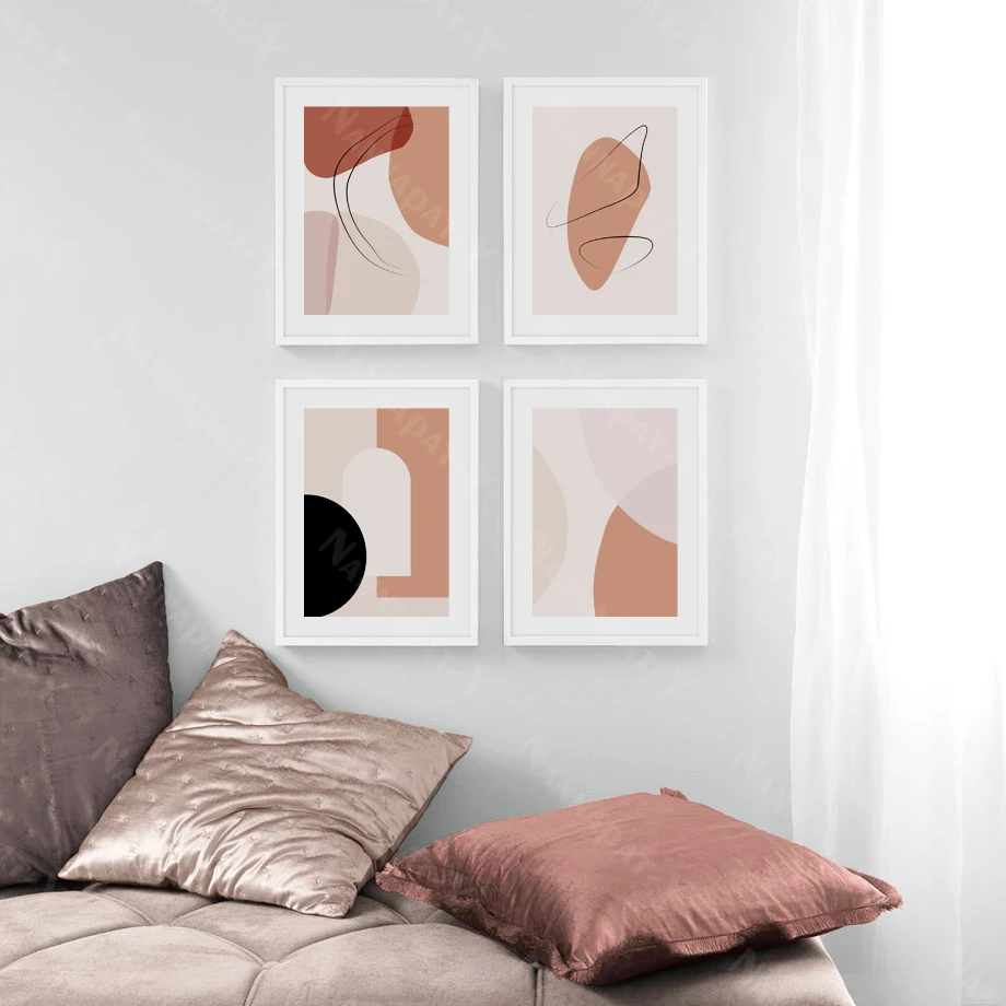 Абстрактные оранжевые бриллианты скандинавские плакаты и принты настенная