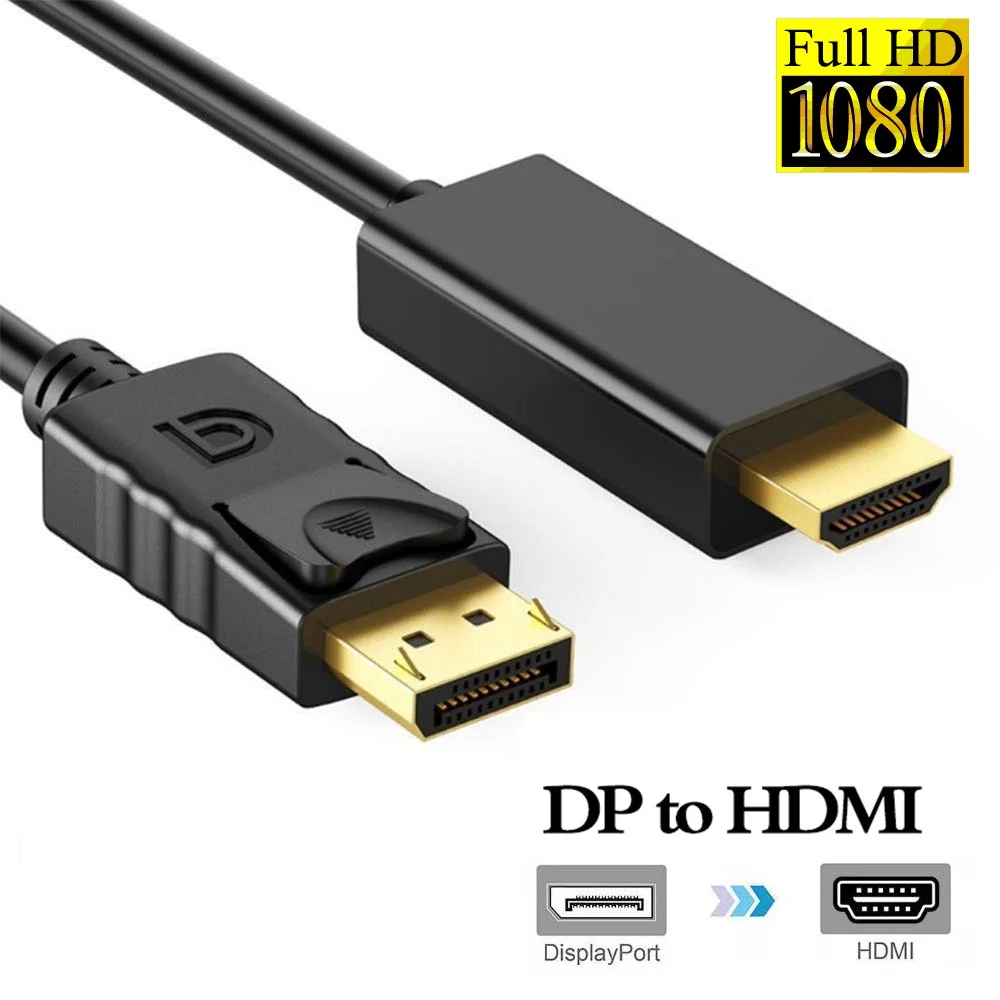 DP HDMI кабель Дисплей порт к HDMI кабель hdmi кабель Дисплей порт кабель 1080P 60 Гц конвертер DP 1,2 для HDTV проектора ноутбука ПК
