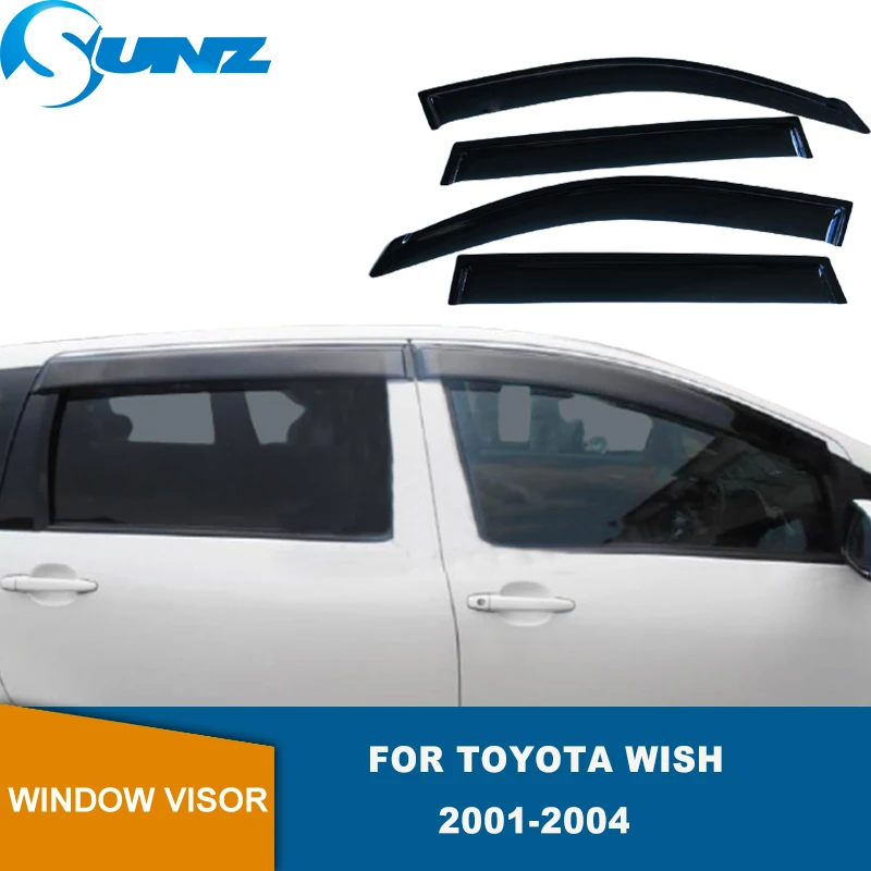 Дефлекторы боковых окон для Toyota Wish 2001 2002 2003 2004 черный козырек ветрозащитные