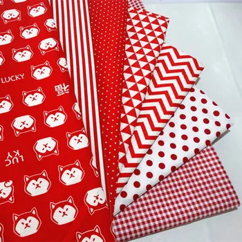 

Red printing 100% cotton bedding handmade DIY clothing dress cotton cotton fabric