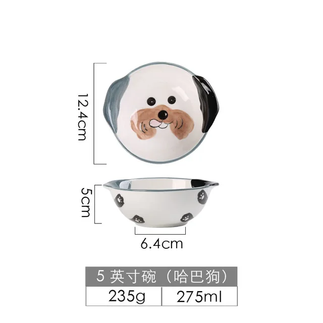 11-5 inch bowl 3D мультяшная тарелка с животным, миска, ложка, набор, милая детская миска для лапши, тарелка для завтрака, тарелка для закуски, декоративная посуда, салатная керамическая тарелка - Цвет: 11-5 inch bowl