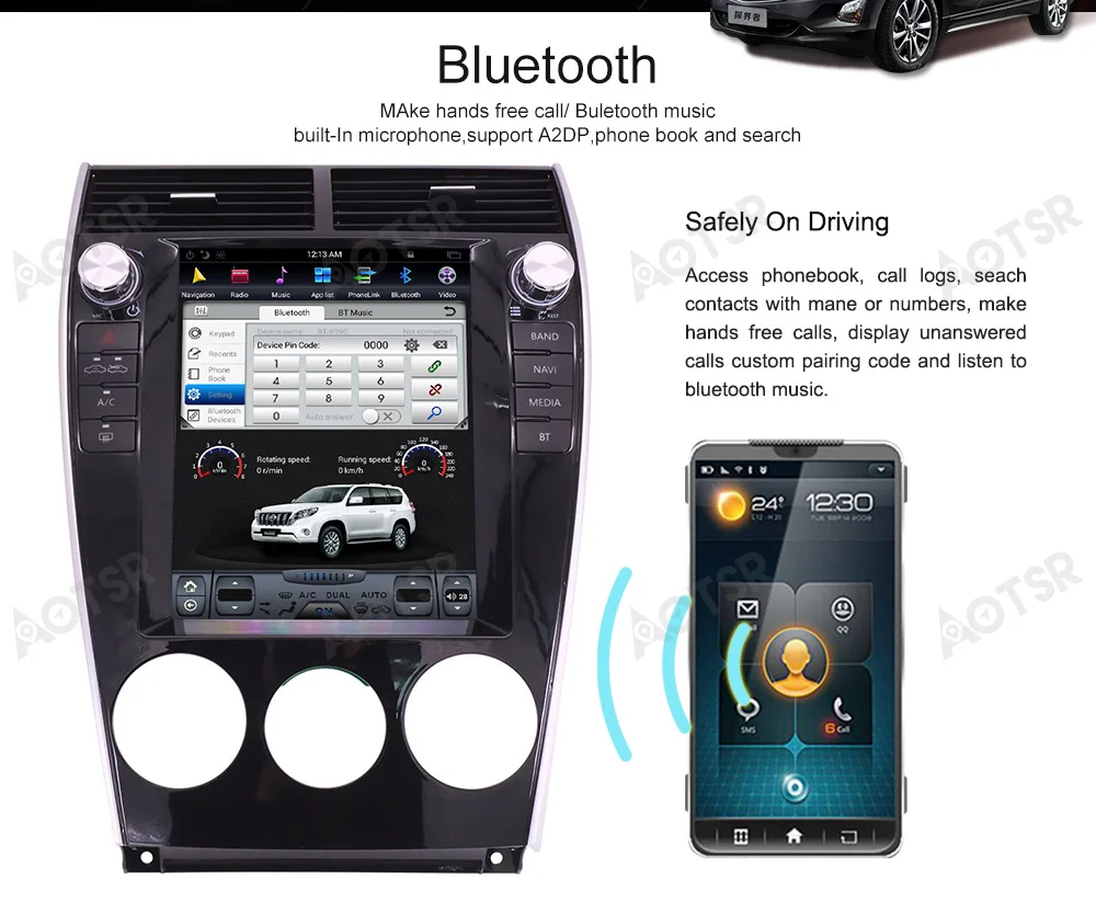 Flash Deal Tesla Style Android 7 Vertical Screen GPS Navigation No DVD Player For Mazda 6 2002-2008 Auto Stereo Multimedia Player Head Unit 25