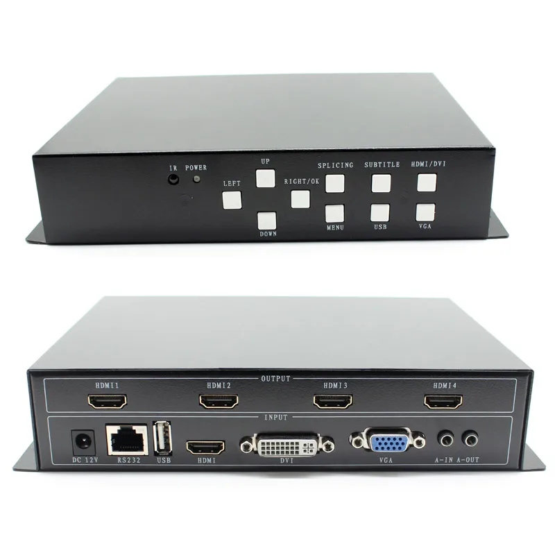 4 канала 4ch ТВ видео настенный контроллер HDMI DVI VGA USB RS232 видео процессор 2x2,2x1,1x2,1x3,1x4,4x1