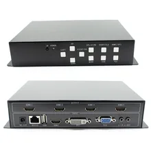 4 канала 4ch ТВ видео настенный контроллер HDMI DVI VGA USB RS232 видео процессор 2x2,2x1,1x2,1x3,1x4,4x1