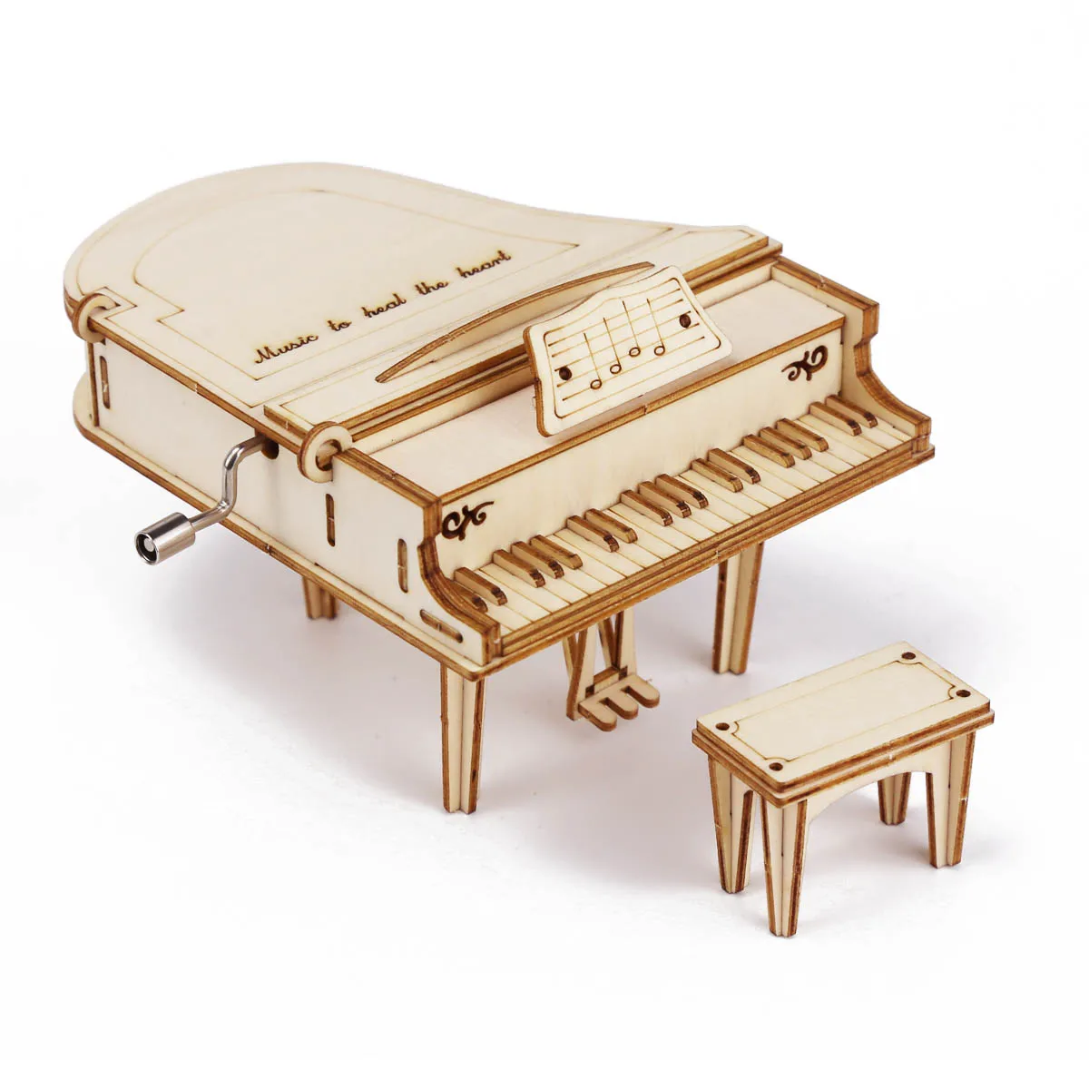 wooden boat model kits Grand Piano Wood Hand Crank Music Box Office Decoration 3D Wooden Puzzle Game Building Birthday Gift Assemb Kit Mechanical Model learning resources gears