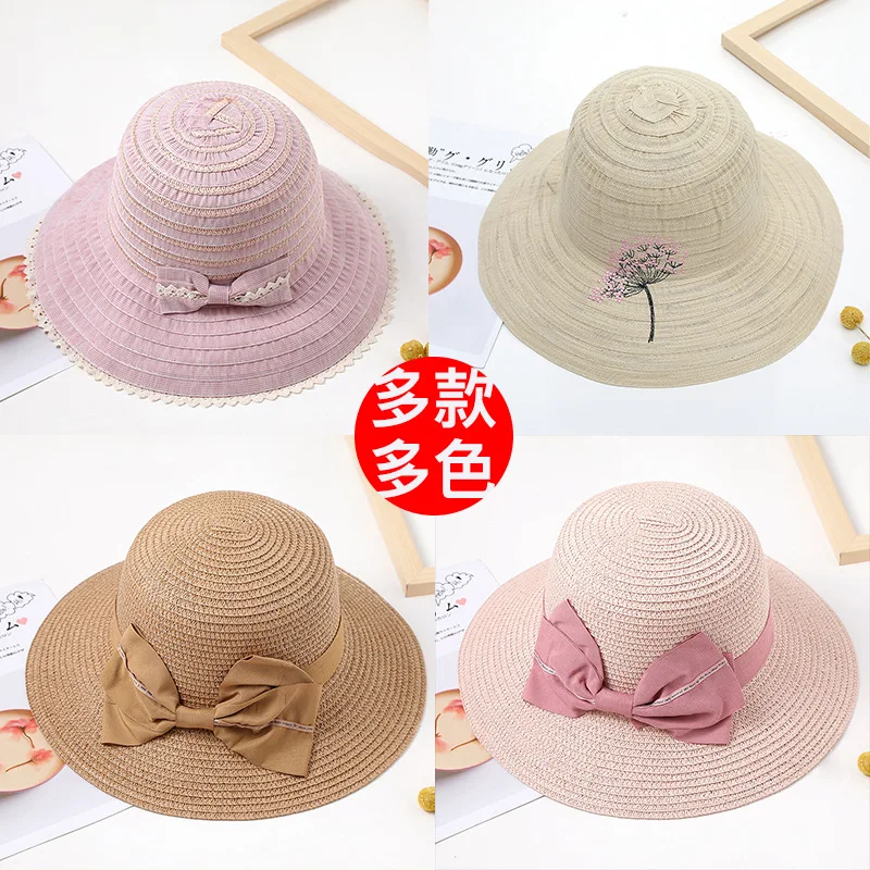 

Hat Men's Women's Summer New Style Korean-style Bow Tassels Sequin Straw Hat Outdoor Holiday Fashion Topee