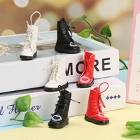 1Pair Mini PU Leather Boots Heart Bandage Shoes for 1/6 Doll Toy Accessories Handmade Cute Doll Shoes Child Toys Birthday Gifts 2
