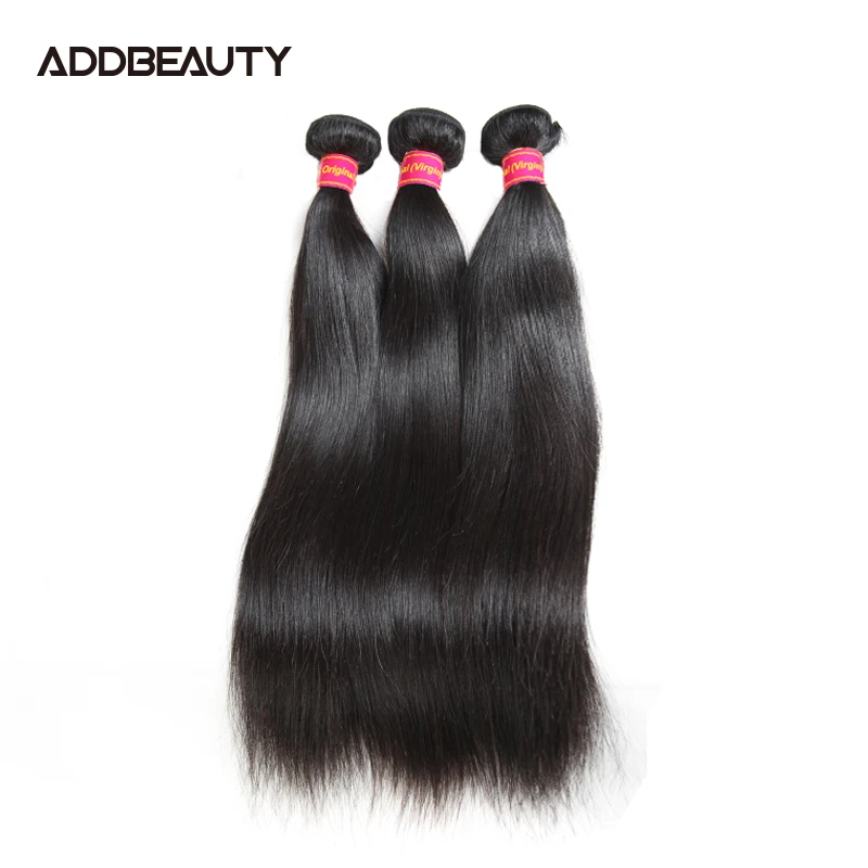 Бразильские прямые девственные волосы Remy плетеные пучки Addbeauty человеческие для