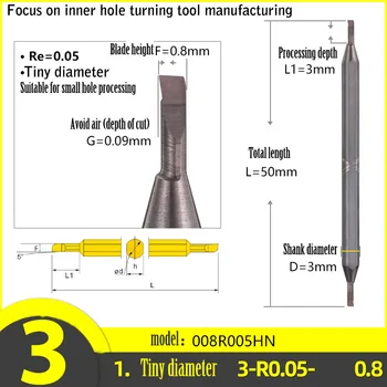 

3-r0.05-0.8 Milling Cutter Boring Knife for Machine Tool, Used for Turning Mold Part Metal Reaming Accessories for CNC Machining