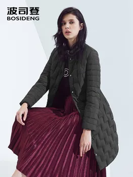 

BOSIDENG winter goose down jacket women waterproof light goose down jacket long outwear light warm B80131030