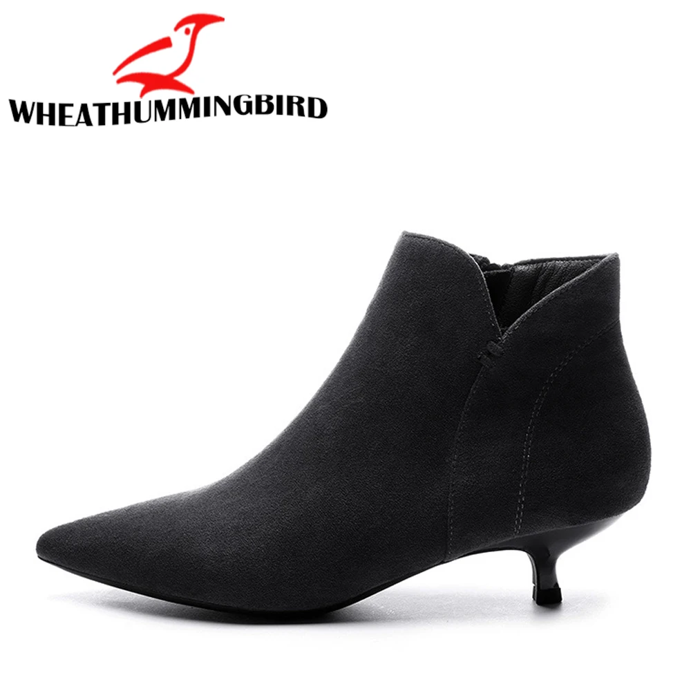 

Autumn Women winter Stiletto Thin High Heels Ankle boots women Height increasing 3.5CM keep warm wedges platform boots B22-72
