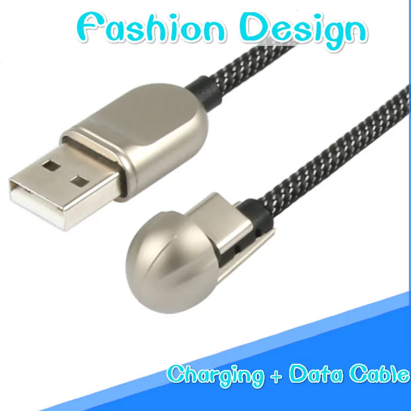 Usb Тип C180 градусов угол типа C кабель для зарядки нейлоновый Плетеный USB C шнур для Galaxy S9/S8/Note 9, LG G6/G5/V30, Google Pixel