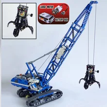 20010 Technic огромный гусеничный кран Строительные блоки Набор кирпичей игрушки совместимый кран 42042 набор с силовыми функциями