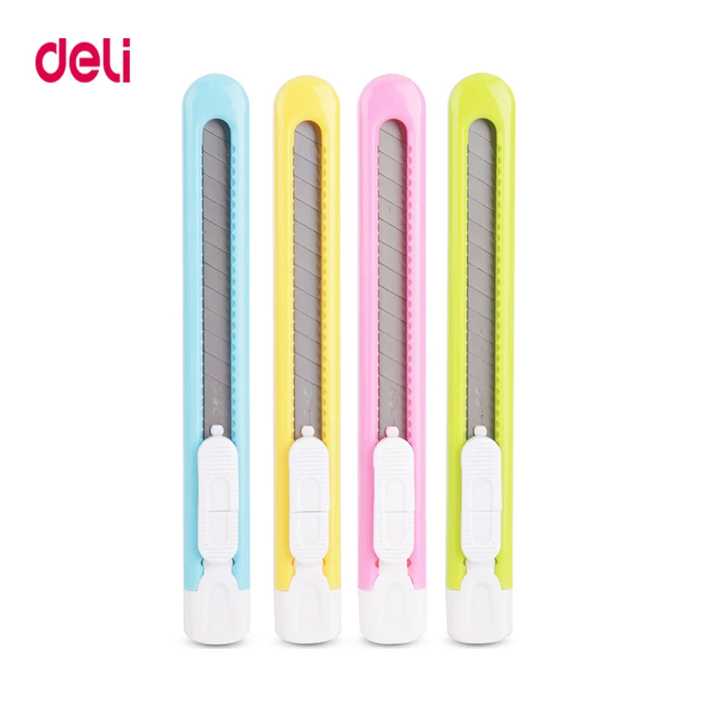 

Deli high quality Candy Color Mini Utility Knife Photo Box Paper Cutter Office School Tools Supplies Art And Craft