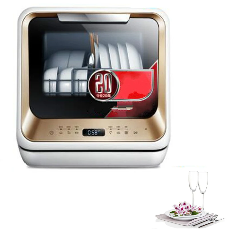 

750W Desktop small free-installation of dishwasher manual add water intelligent dishwasher machine