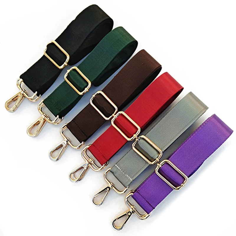 Nylon Women Purse Strap Solid Color Adjustable Shoulder Strap Fashion