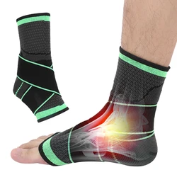 Sports Compression Knitting Cycling Basketball Mountaineering Breathable Bandage Ankle Guard 4 Sides Elastic Sprain Protectio