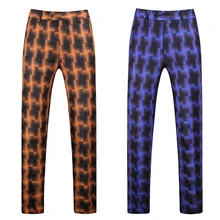 Plyesxale мужские нарядные брюки, облегающие офисные брюки для мужчин, 5XL 6XL, коричневый, синий костюм, брюки с принтом, Pantalon Homme, Классический P33