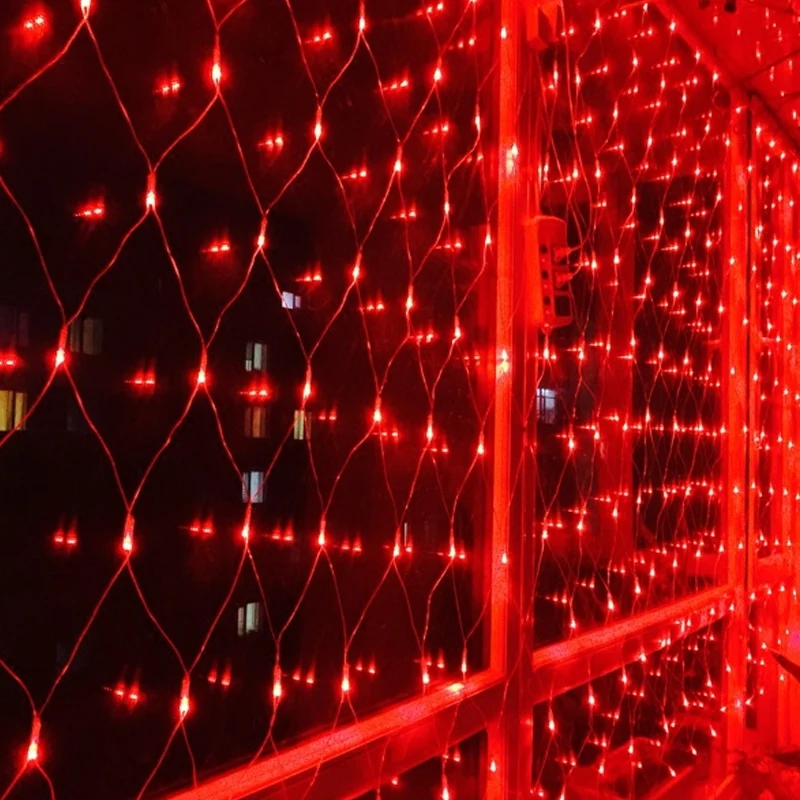 thumbnail image 1 of Guirnalda de luces LED para decoración navideña al aire libre, red de luces navideñas, decoración para fiestas de Navidad, jardín, bodas, festivales, cortina de luces, 1 of 5