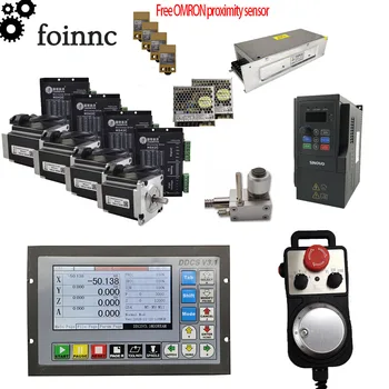 

CNC kit ddcsv3.1 4-axis motion control system Leadshine nema23/57 stepper motor + drive 1.5kw 220V spindle frequency converter