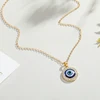 Dayoff 1PC Turkish Crystal Evil Eyes Pendant Necklace For Womens Jewelry Gold Color Clavicle Chains Necklaces N251 ► Photo 3/6