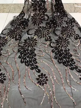

New coming J-9894 French sequins Lace For Wedding Latest design African French Embroidery Net Lace Fabric