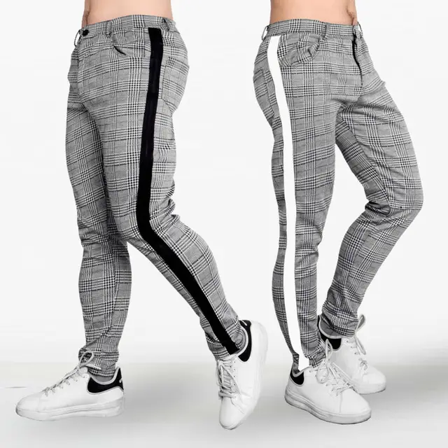 US $6.59 Brand New Mens Slim Fit Tracksuit Bottoms Skinny Jogging Joggers Sweat Pants Trousers Men's Plaid H